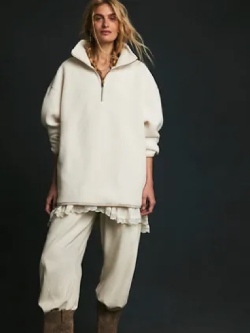 FREE PEOPLE Coco Faux Sherpa Fleece Pullover, Size XS